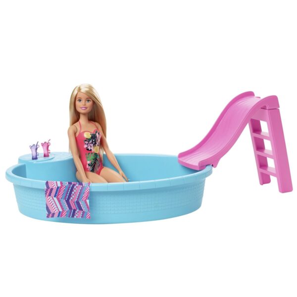 Barbie Bebek ve Eğlenceli Havuzu Oyun Seti