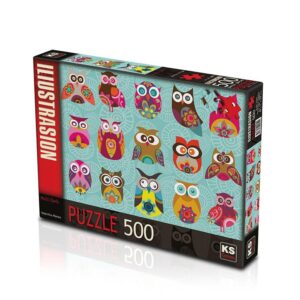 Renkli Baykuşlar Puzzle & Yapboz - 500 Parça